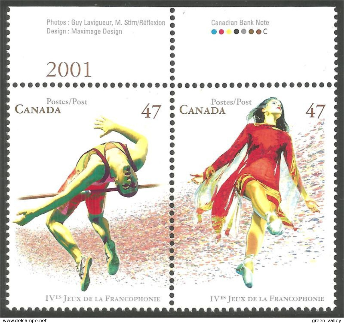 Canada Francophonie Se-tenant MNH ** Neuf SC (C18-95ahda) - Unused Stamps