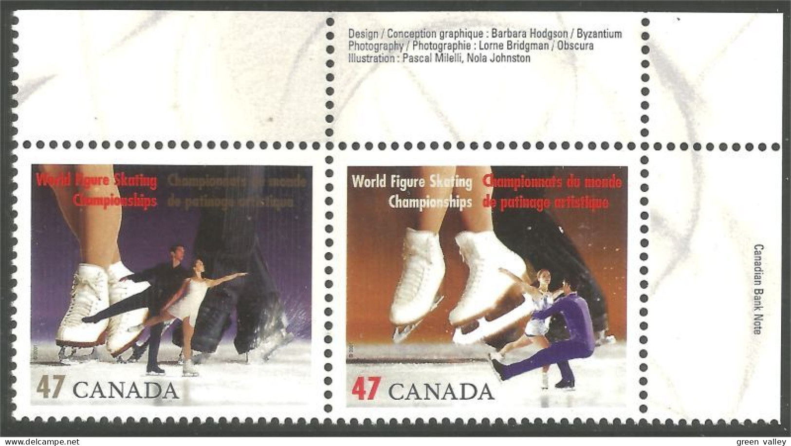 Canada Figure Skating Patinage Artistique Couple Se-tenant MNH ** Neuf SC (C18-97aht) - Unused Stamps