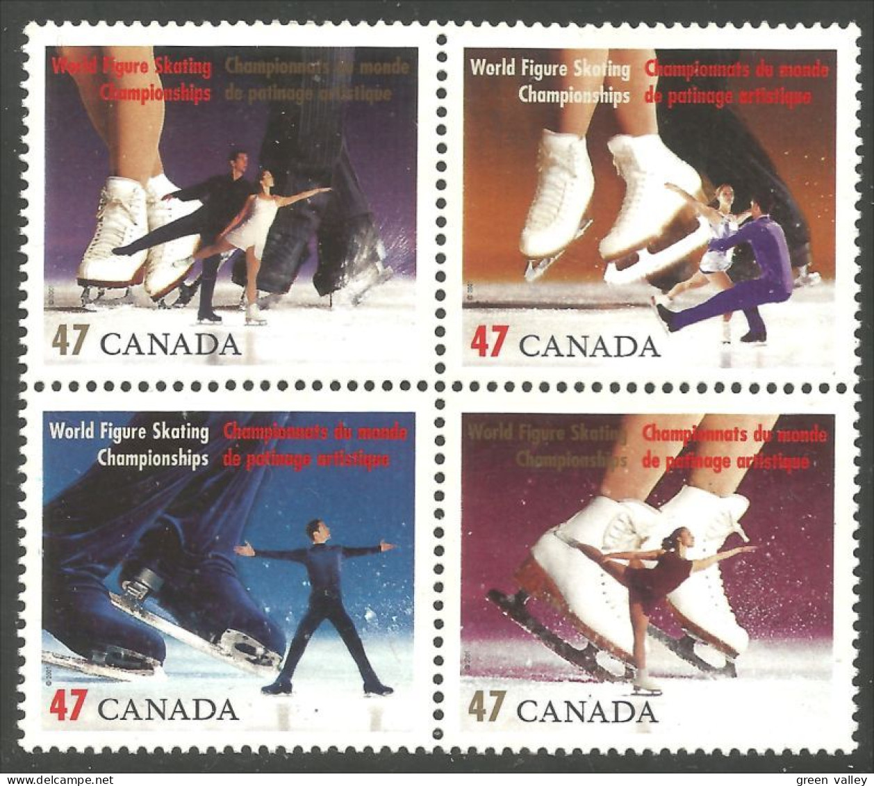 Canada Figure Skating Patinage Artistique Se-tenant MNH ** Neuf SC (C18-99a4) - Unused Stamps
