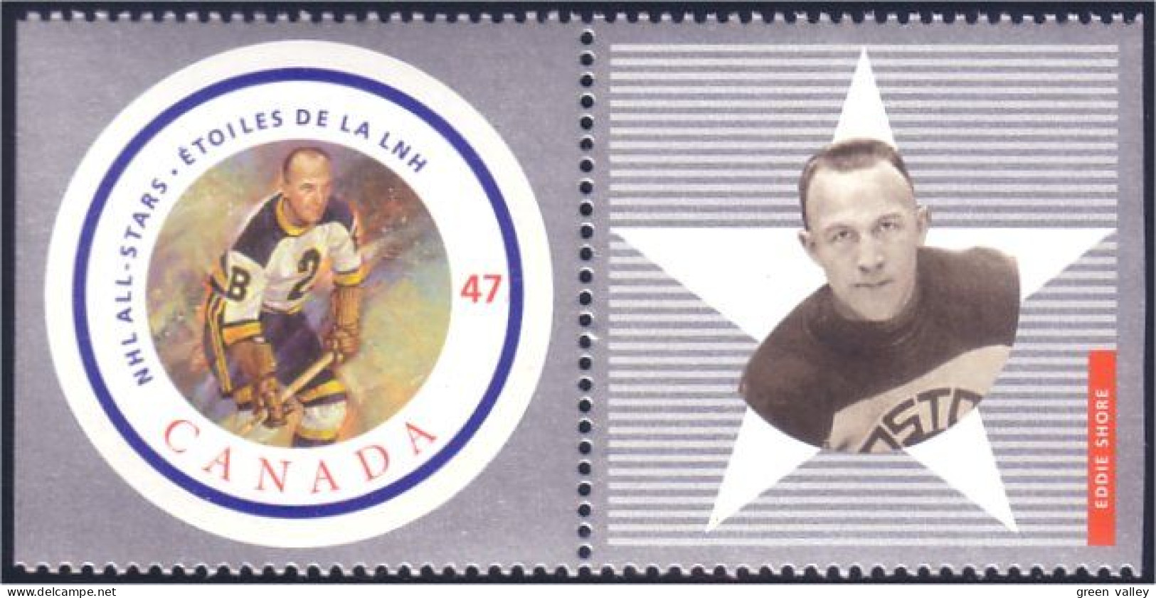 Canada Hockey Eddie Shore With Label MNH ** Neuf SC (C18-85cl) - Hockey (sur Glace)