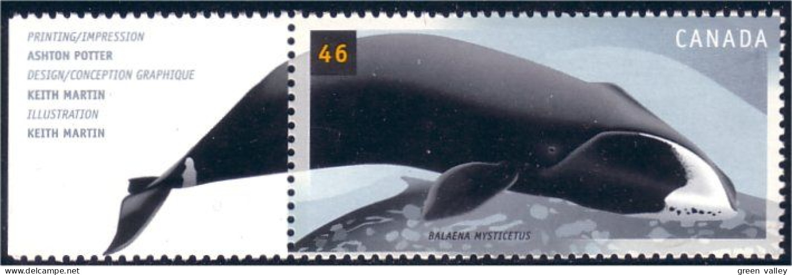 Canada Baleine Bowhead Whale MNH ** Neuf SC (C18-70gla) - Nuevos