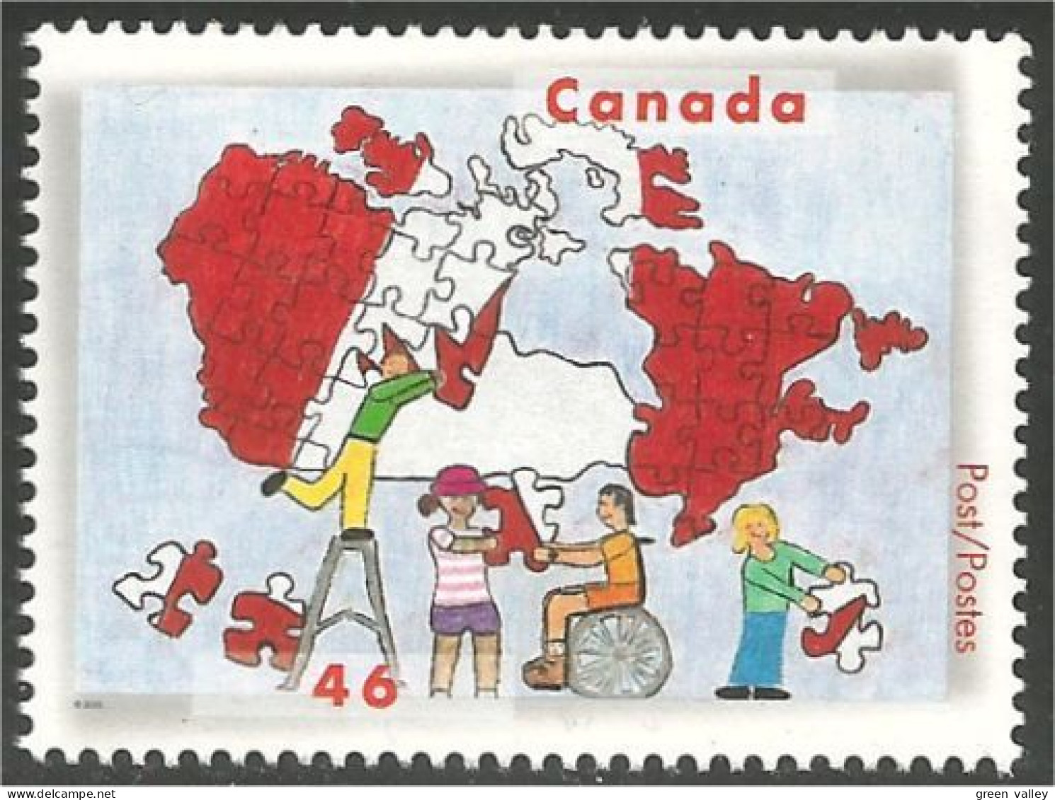 Canada Carte Canada Map Drapeau Flag Puzzle MNH ** Neuf SC (C18-61a) - Unused Stamps