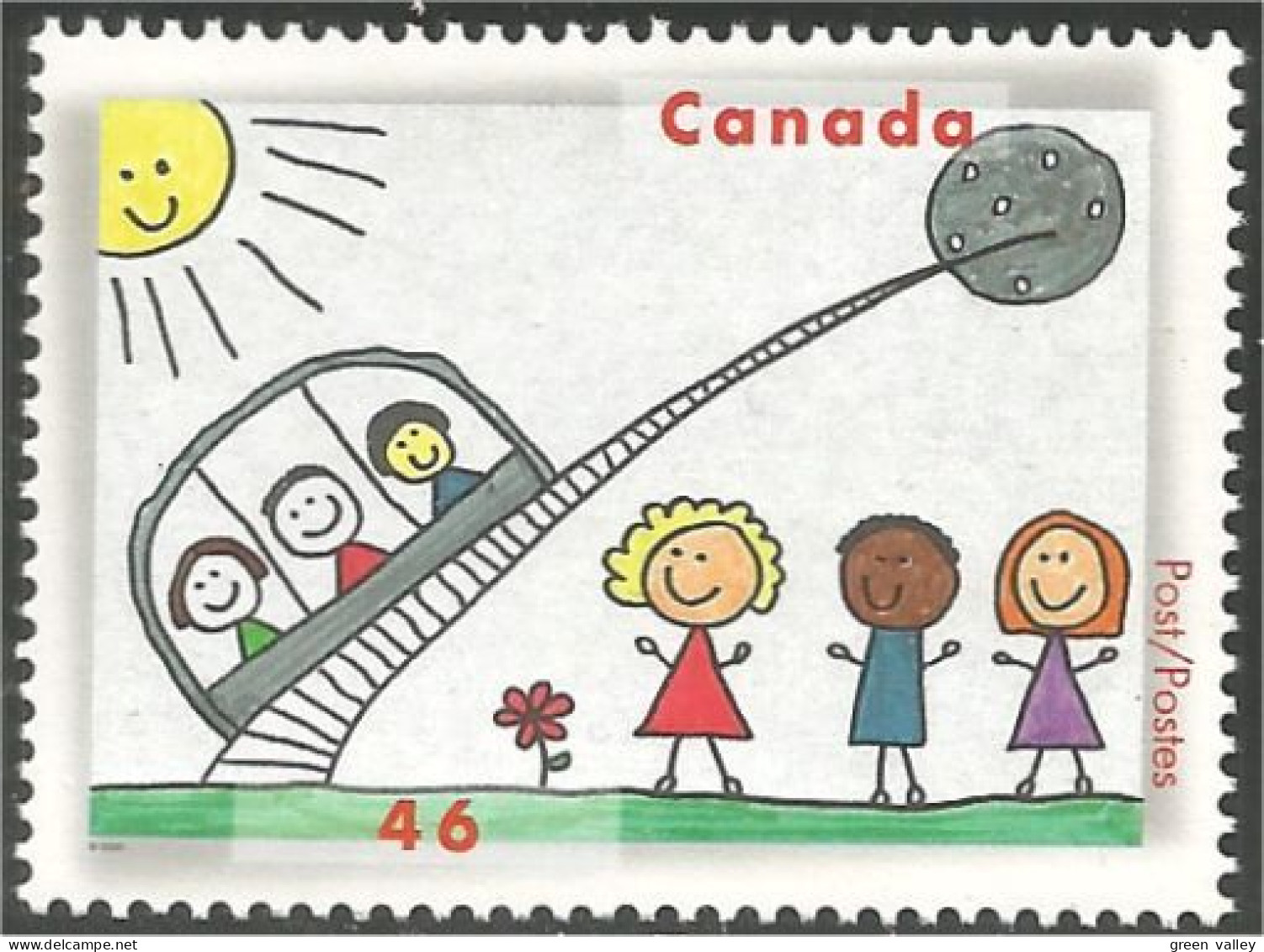 Canada High Tech Flying To Moon Lune MNH ** Neuf SC (C18-60a) - Ongebruikt