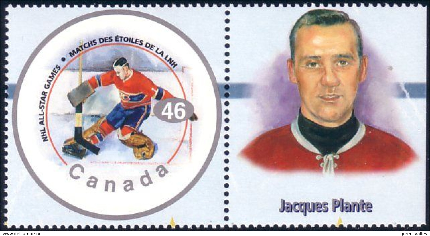 Canada Hockey Jacques Plante With Label MNH ** Neuf SC (C18-38fb) - Eishockey