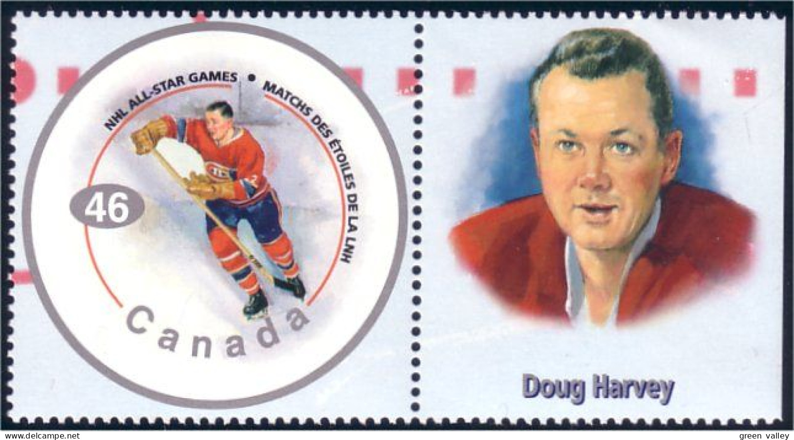 Canada Hockey Doug Harvey With Label MNH ** Neuf SC (C18-38db) - Eishockey