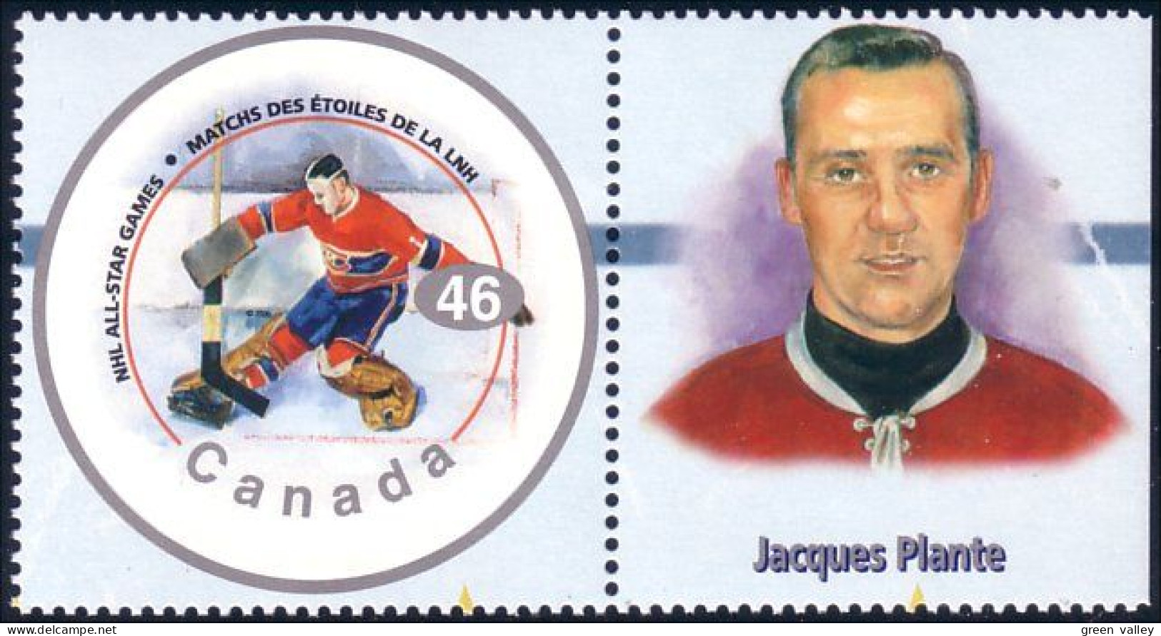 Canada Hockey Jacques Plante With Label MNH ** Neuf SC (C18-38fa) - Unused Stamps