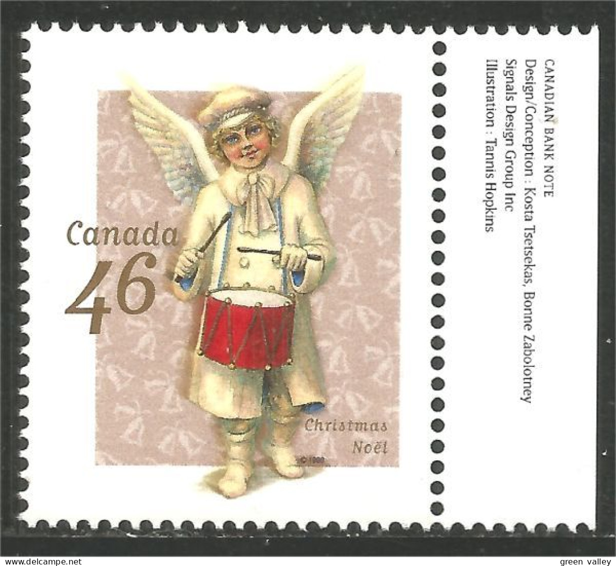 Canada Ange Tambour Angel Drum Musique Music Noel Christmas MNH ** Neuf SC (C18-15dt) - Nuovi