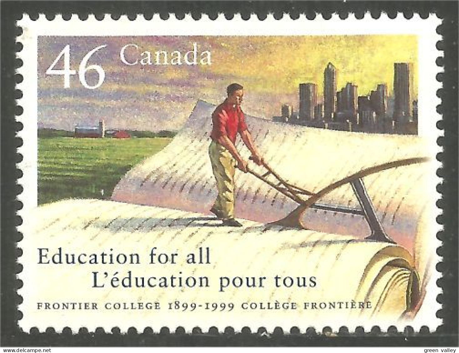Canada Frontier College Frontière Education  Livre Book Charrue Plough MNH ** Neuf SC (C18-10a) - Neufs