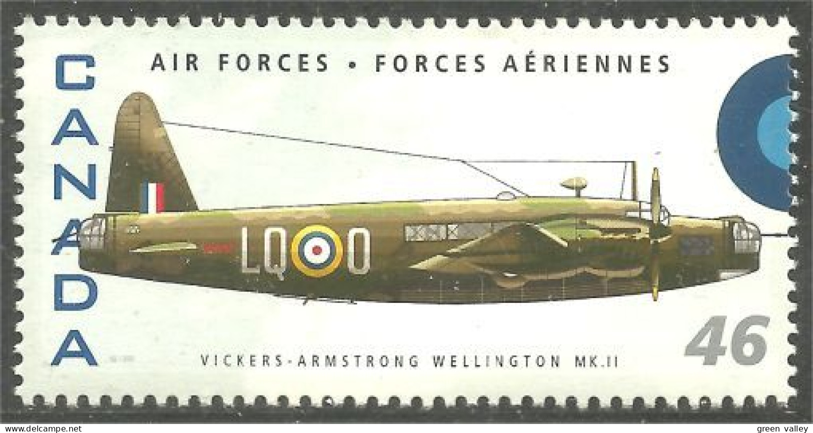 Canada Air Forces Avion Militaire Military Airplane Vickers Armstrong Wellington MK II MNH ** Neuf SC (C18-08) - Neufs