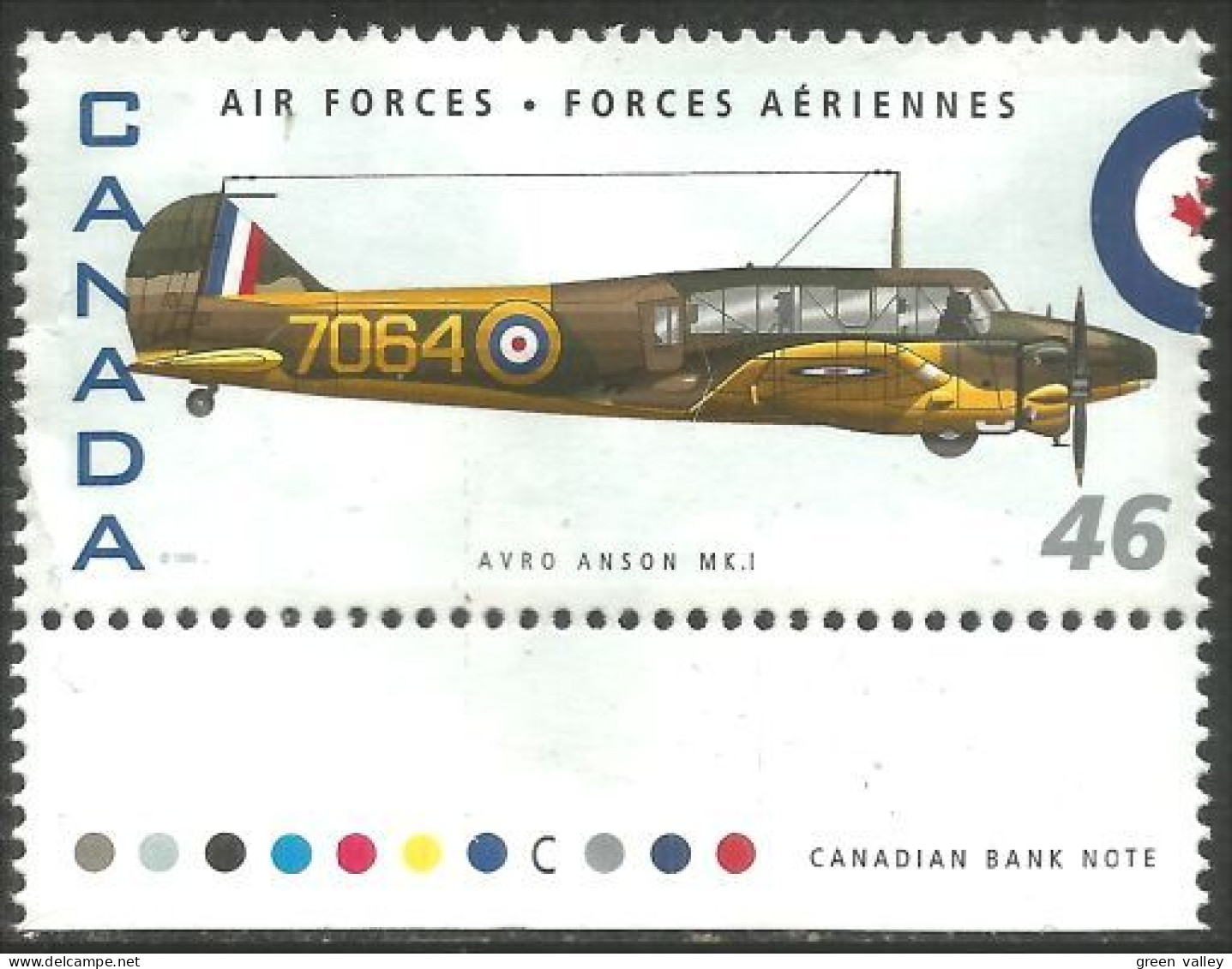 Canada Air Forces Avion Militaire Military Airplane Avro Anson MK I MNH ** Neuf SC (C18-08ml) - Ongebruikt