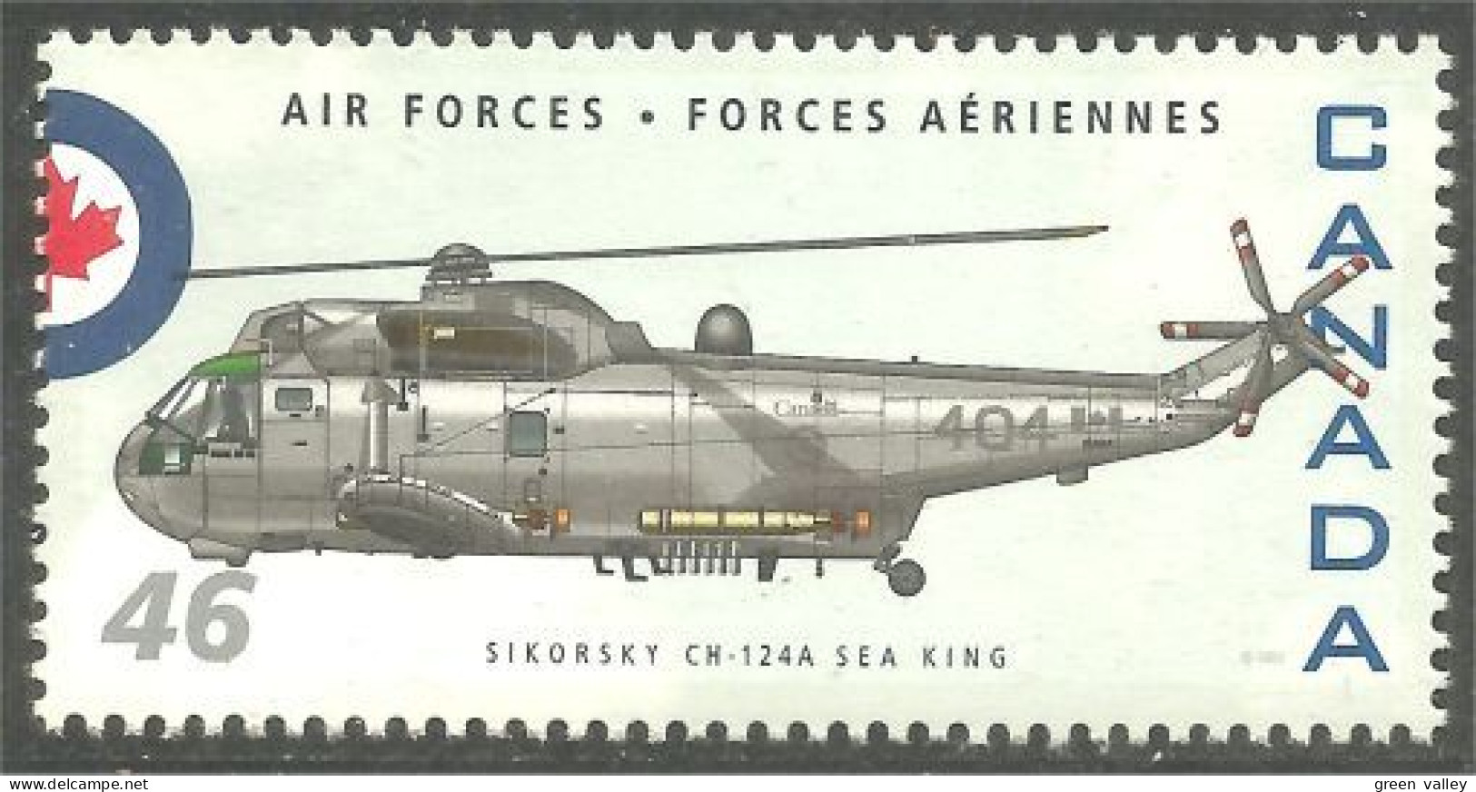 Canada Air Forces Avion Military Airplane Helicopter Hélicoptère Sikorsky CH-124A Sea King MNH ** Neuf SC (C18-08ka) - Ongebruikt