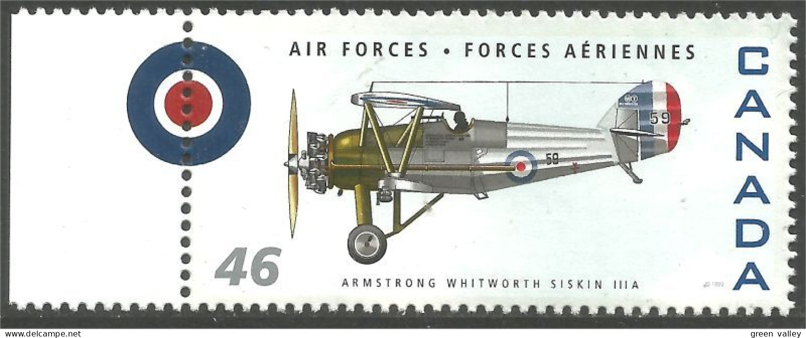Canada Air Forces Avion Militaire Military Airplane Armstrong Whitworth Siskin 111A MNH ** Neuf SC (C18-08il) - Militaria