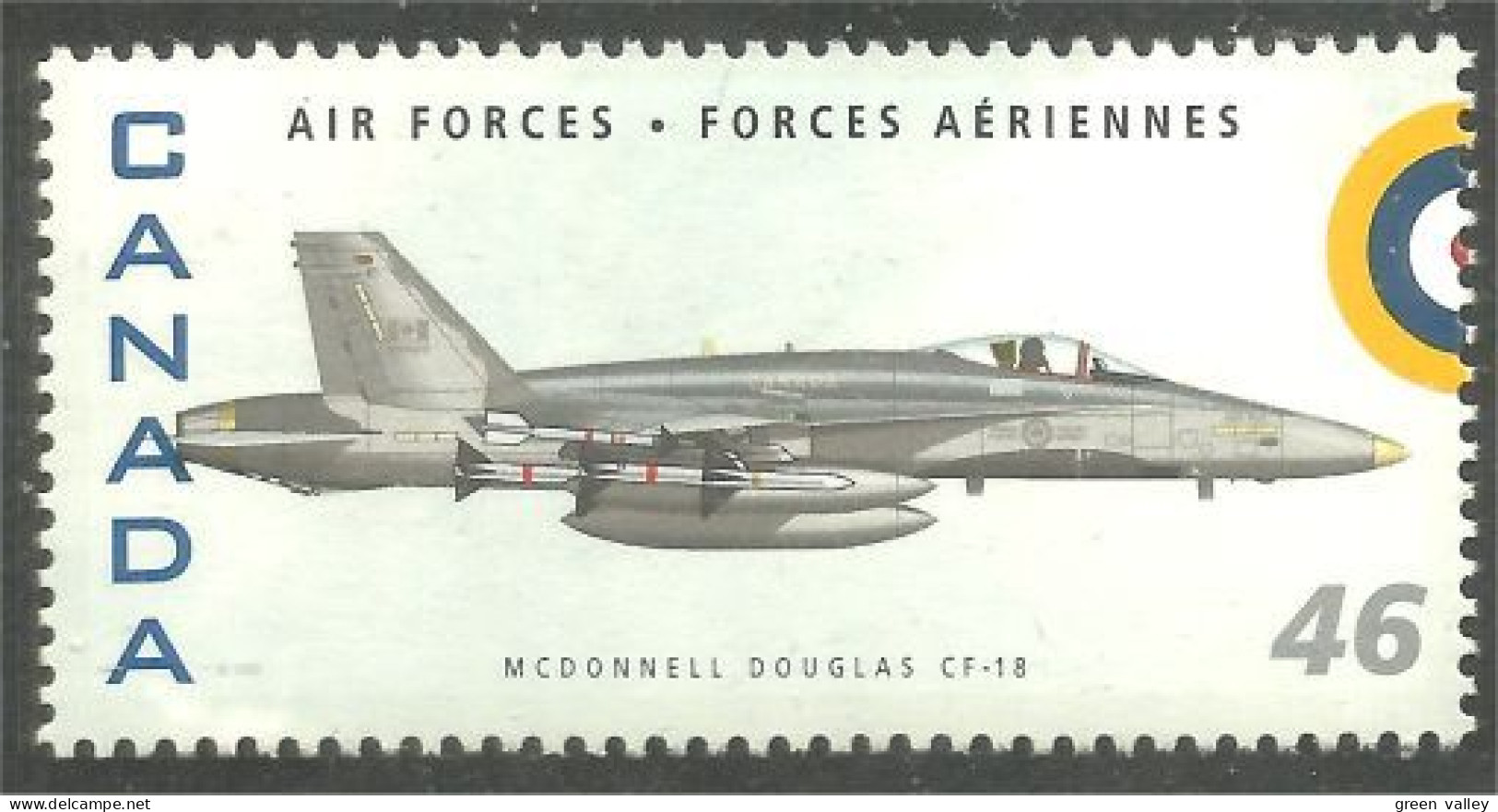 Canada Air Forces Avion Militaire Military Airplane McDonnell Douglas CF-18 Hornet MNH ** Neuf SC (C18-08ga) - Nuevos