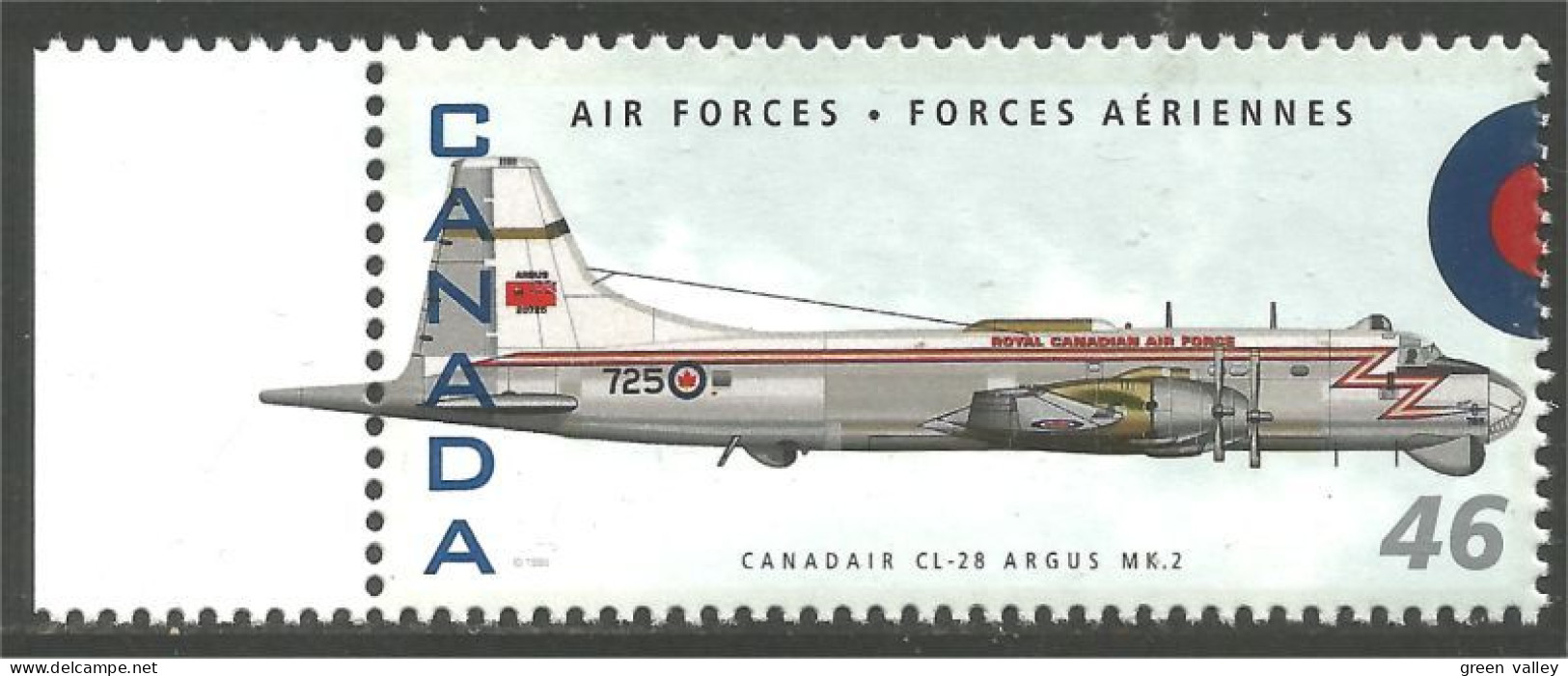 Canada Air Forces Avion Militaire Military Airplane Canadair CL-28 Argus MK 2 MNH ** Neuf SC (C18-08el) - Militaria