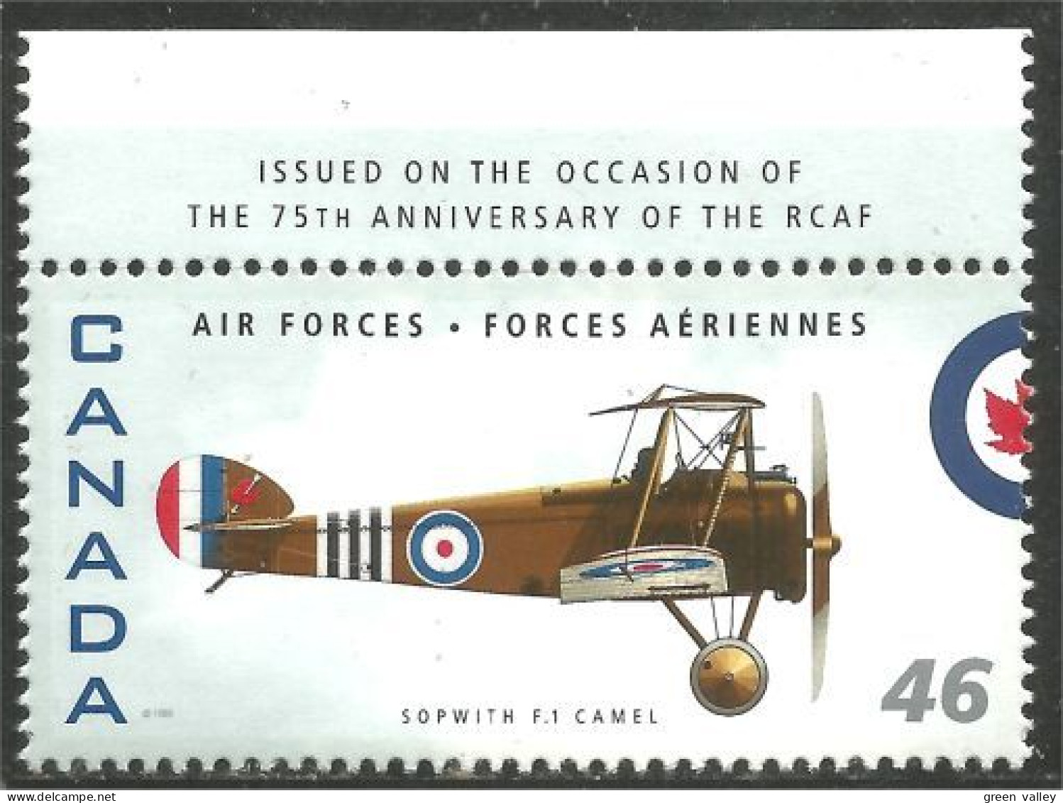 Canada Air Forces Avion Militaire Military Airplane Sopwith F1 Camel MNH ** Neuf SC (C18-08bla) - Neufs