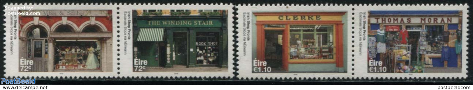 Ireland 2016 Shop Fronts 4v (2x[:]), Mint NH, Art - Architecture - Nuevos