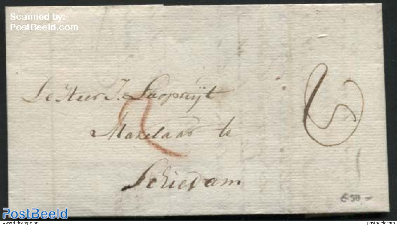 Netherlands 1808 Letter From Delfshaven To Schiedam, Postal History - ...-1852 Precursores