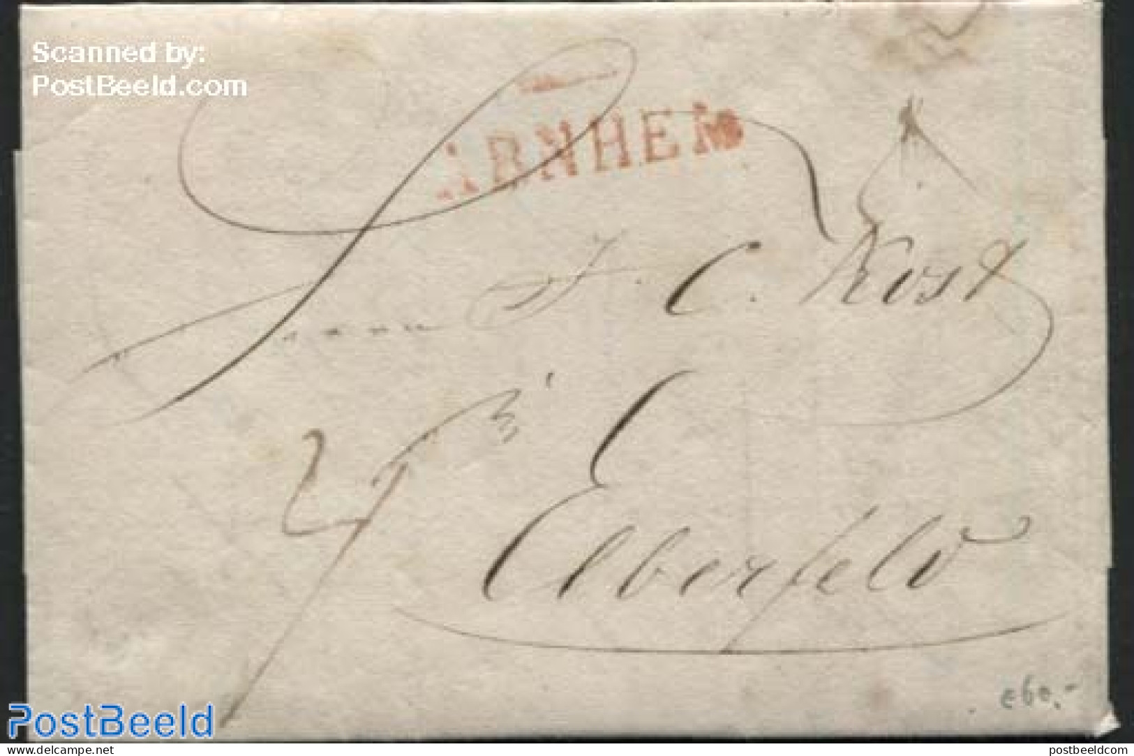 Netherlands 1829 Letter From Arnhem To Elberfeld, Postal History - ...-1852 Prephilately