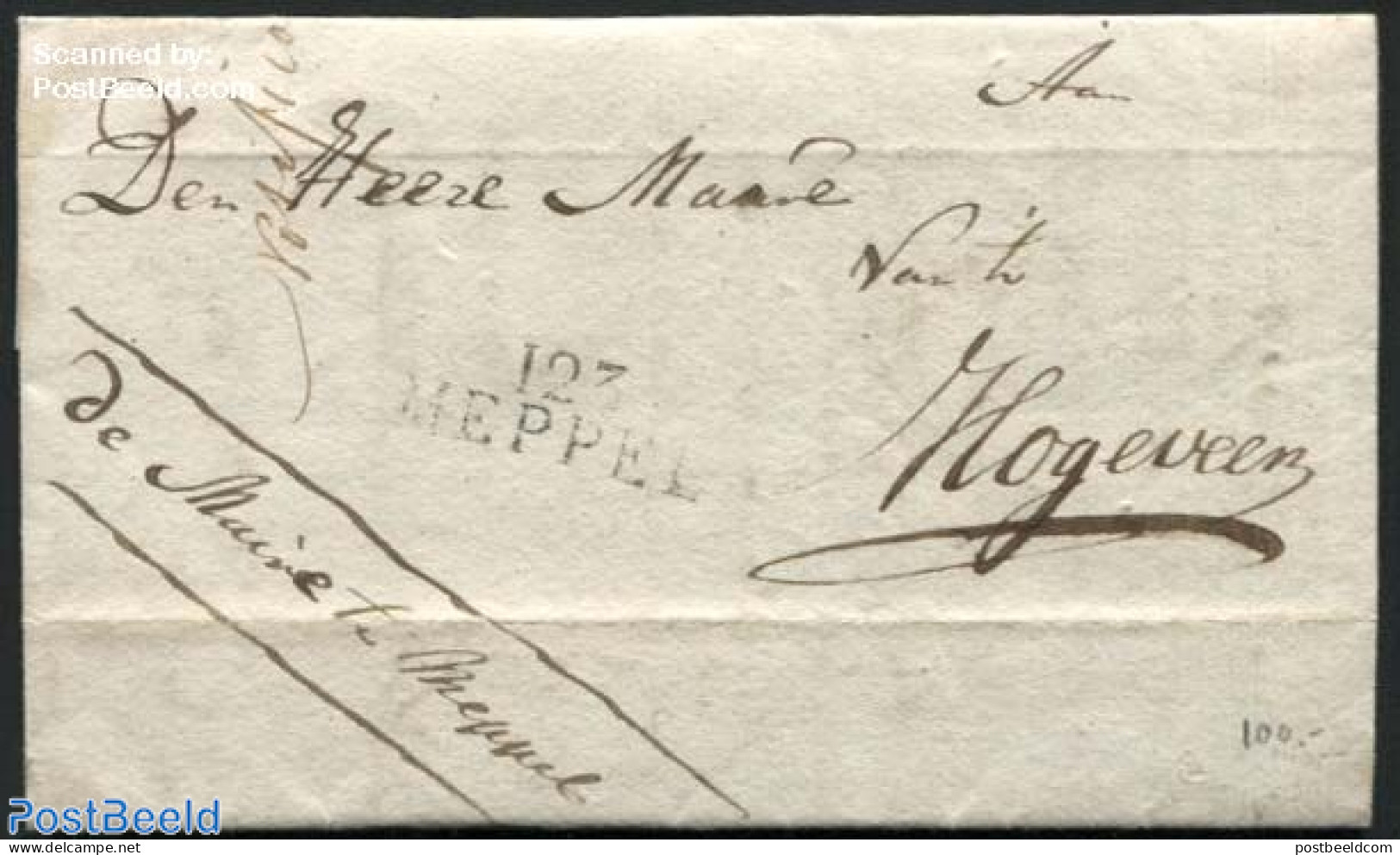 Netherlands 1811 Letter From Meppel To Hoogeveen, Postal History - ...-1852 Precursori