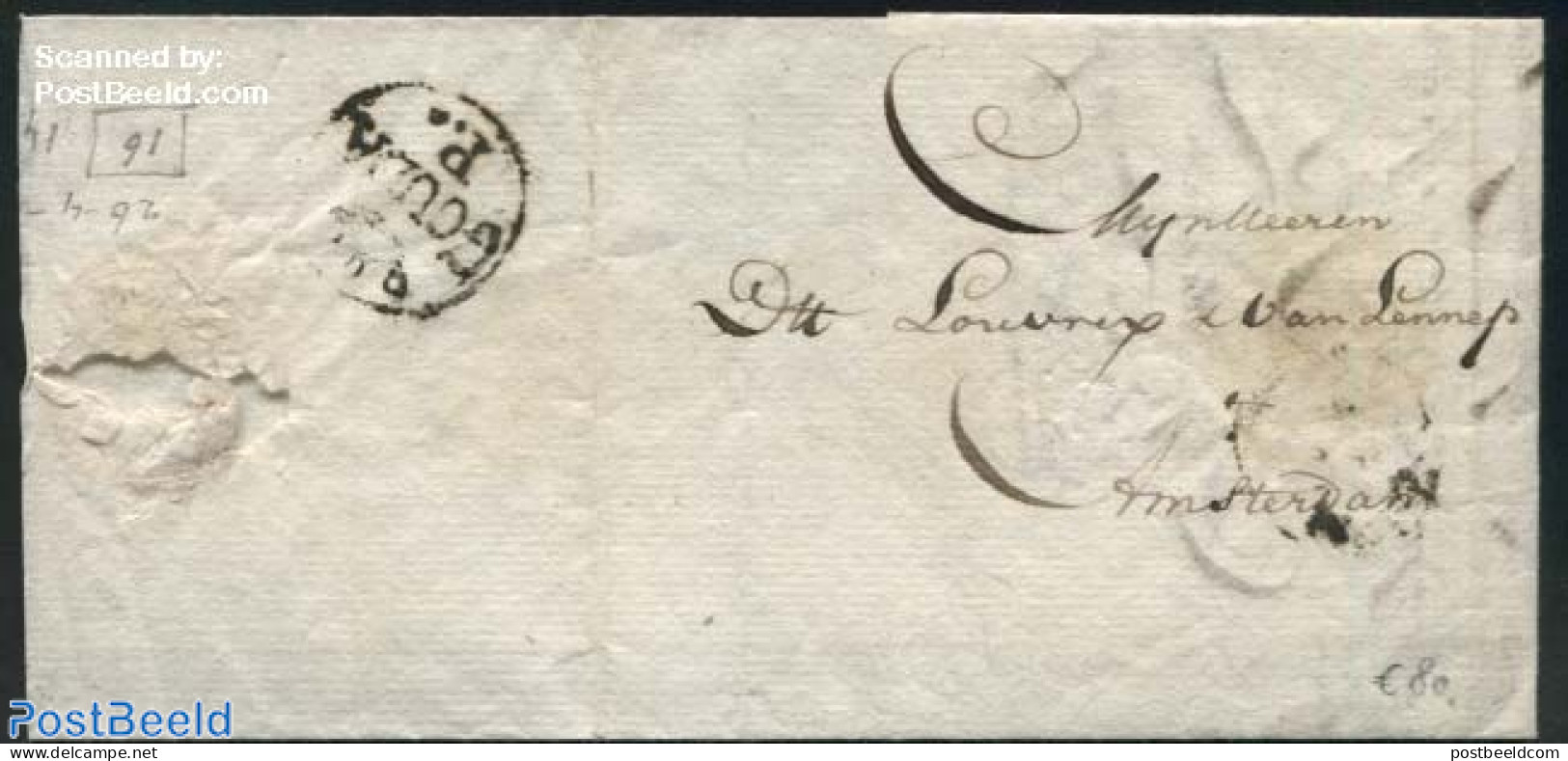 Netherlands 1804 Letter From Gouda To Amsterdam, Postal History - ...-1852 Préphilatélie