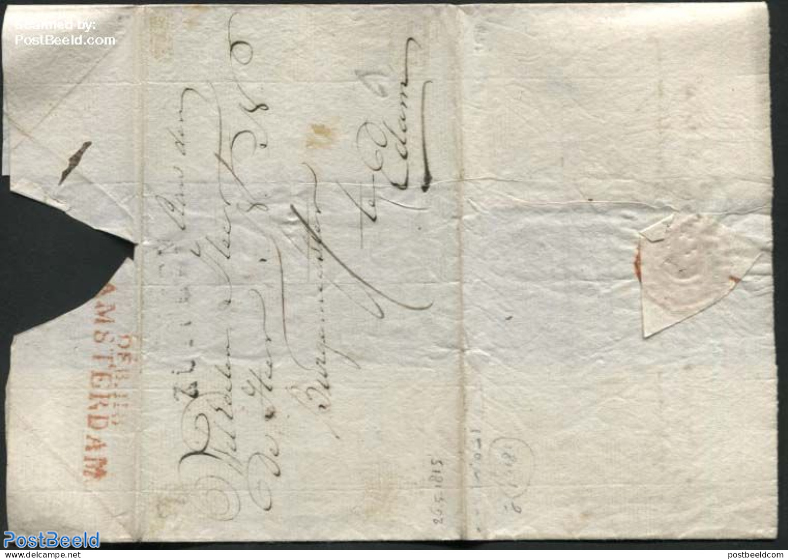 Netherlands 1815 Letter From Amsterdam (Debourse II8 Amsterdam) To Edam, Postal History - ...-1852 Préphilatélie