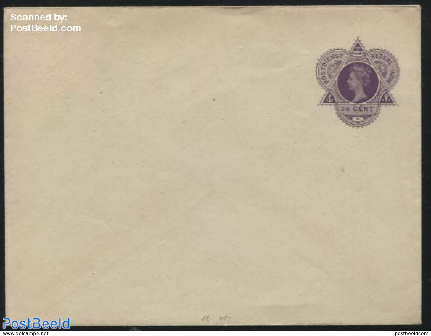 Netherlands Indies 1905 Envelope 25c, Inside Lightblue, Unused Postal Stationary - Andere & Zonder Classificatie