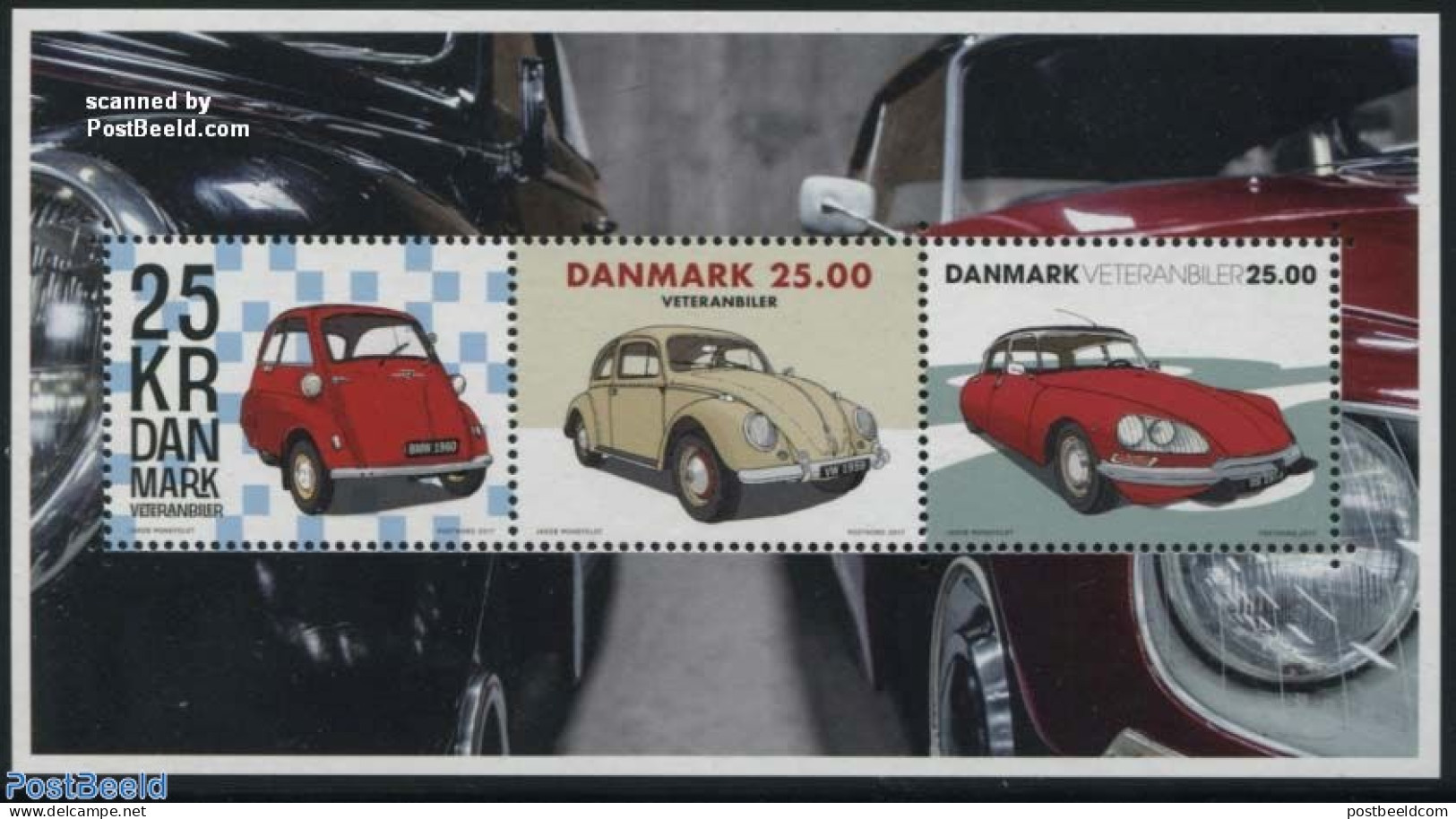 Denmark 2017 Vintage Cars S/s, Mint NH, Transport - Automobiles - Neufs