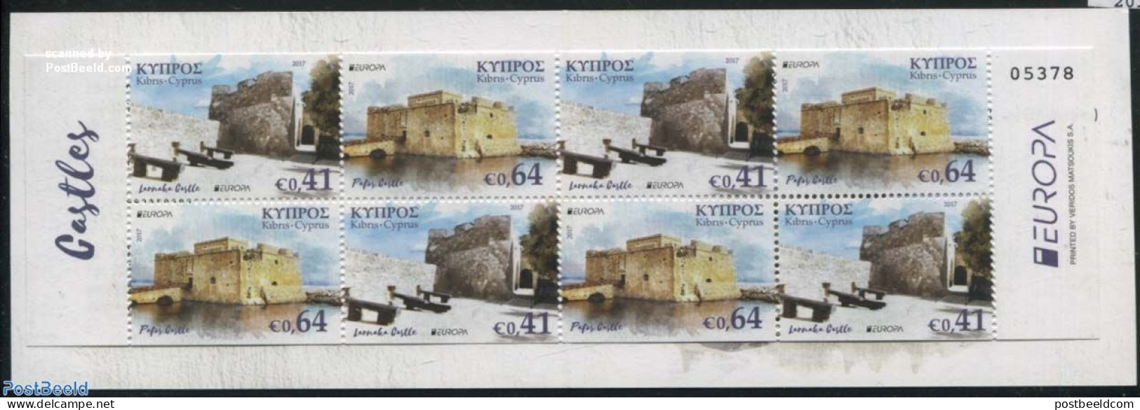 Cyprus 2017 Europa, Castles Booklet, Mint NH, History - Europa (cept) - Art - Castles & Fortifications - Unused Stamps