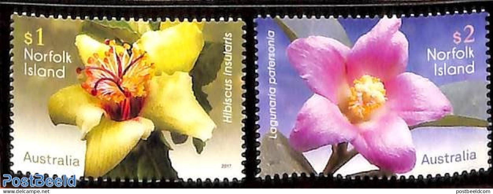 Norfolk Island 2017 Flowers 2v, Mint NH, Flowers & Plants - Other & Unclassified