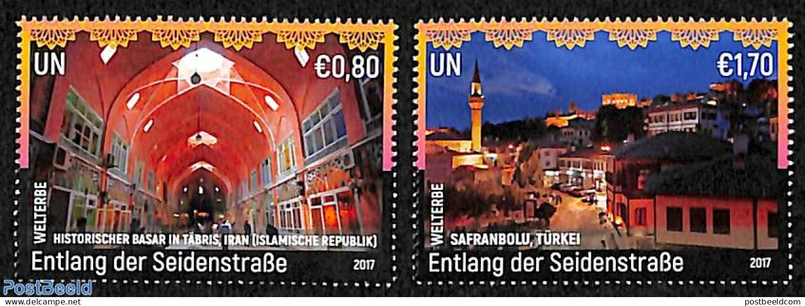 United Nations, Vienna 2017 Along The Silk Roads 2v, Mint NH, History - World Heritage - Autres & Non Classés