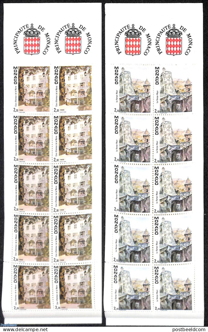 Monaco 1990 Views, 2 Booklets, Mint NH, Stamp Booklets - Ongebruikt