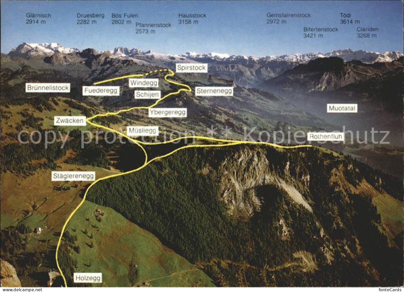 11890980 Alpthal Sieben Egg Wanderkarte Mit Schwyzer Alpen Alpthal - Autres & Non Classés