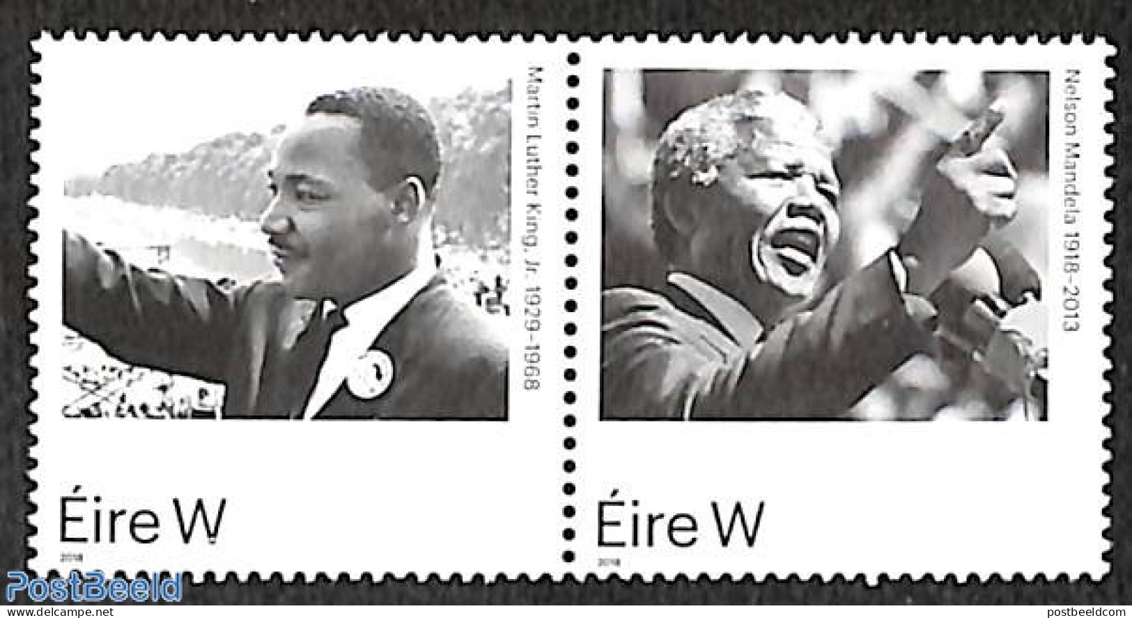 Ireland 2018 Martin Luther King, Nelson Mandela 2v [:], Mint NH, History - Religion - Anti Racism - Nobel Prize Winner.. - Nuevos