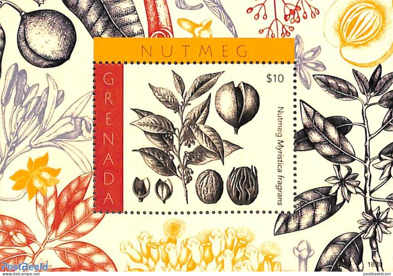Grenada 2018 Nutmeg S/s, Mint NH, Health - Various - Food & Drink - Agriculture - Ernährung