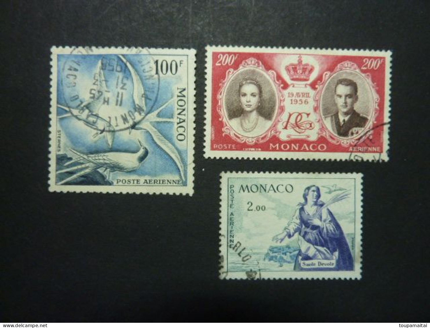 MONACO, Années 1955-1960, Poste Aérienne, YT N° 55 - 64 - 73 Oblitérés - Airmail