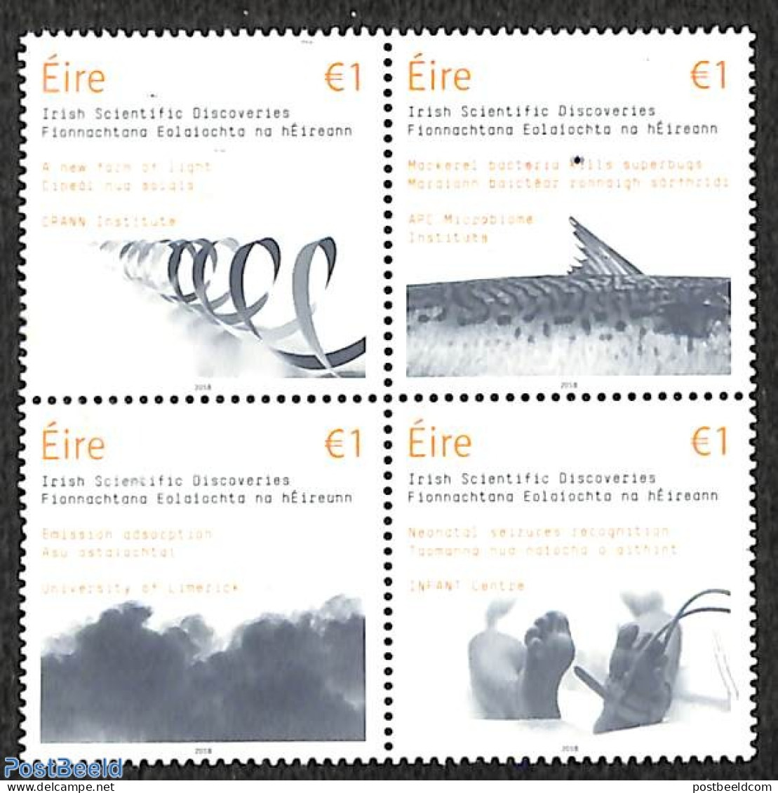 Ireland 2018 Irish Scientific Discoveries 4v [+], Mint NH, Nature - Fish - Unused Stamps