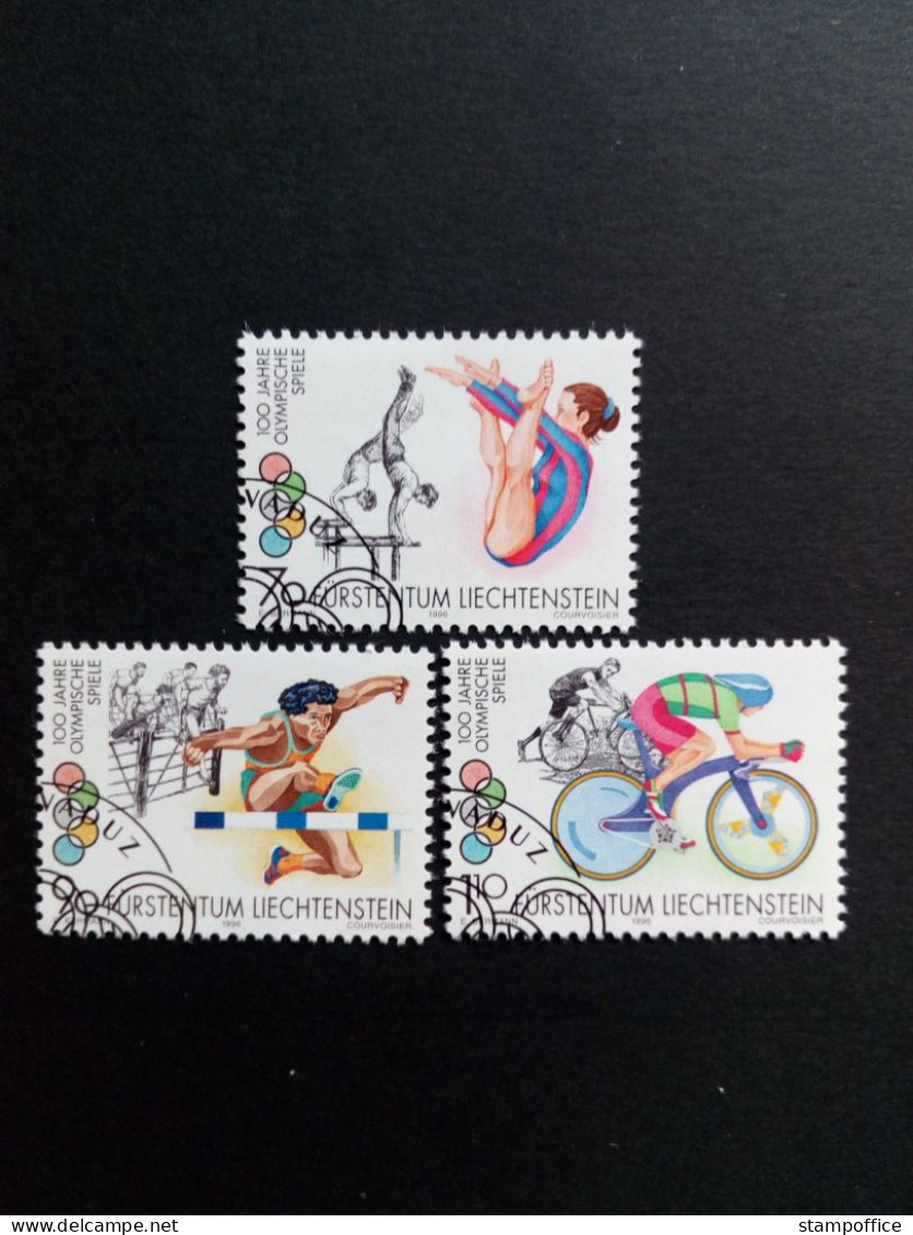 LIECHTENSTEIN MI-NR. 1129-1131 GESTEMPELT(USED) SOMMEROLYMPIADE ATLANTA 1998 RADFAHREN - FDC