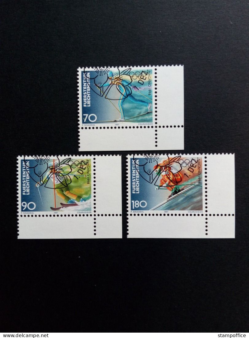 LIECHTENSTEIN MI-NR. 1162-1164 GESTEMPELT(USED) WINTEROLYMPIADE NAGANO 1998 SKI - Used Stamps