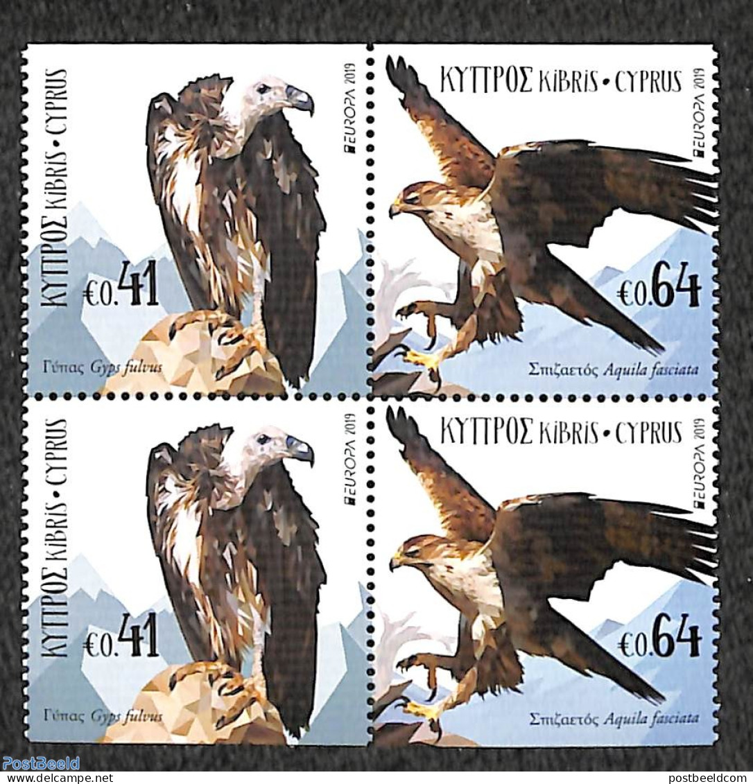 Cyprus 2019 Europa, Birds 4v From Booklet, Mint NH, History - Nature - Europa (cept) - Birds - Birds Of Prey - Unused Stamps