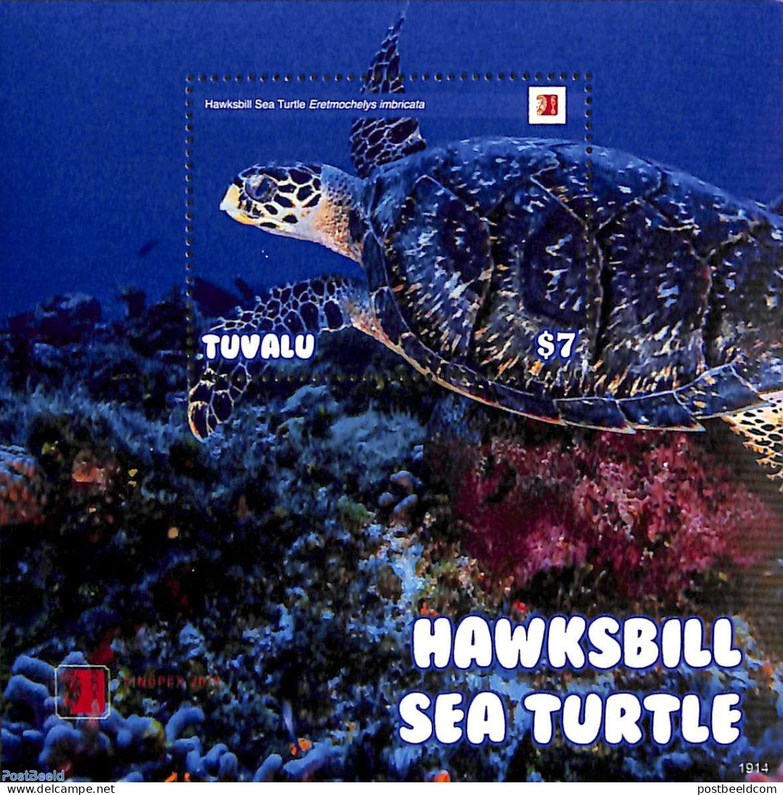 Tuvalu 2019 Hawksbill Sea Turtle S/s, Mint NH, Nature - Animals (others & Mixed) - Reptiles - Turtles - Andere & Zonder Classificatie