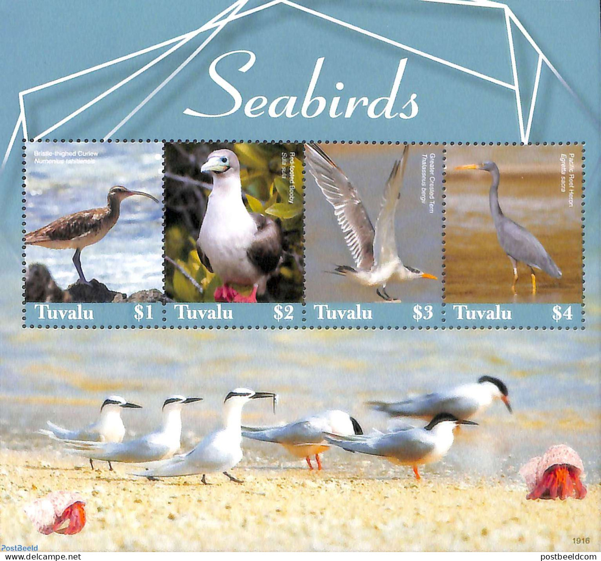 Tuvalu 2019 Seabirds 4v M/s, Mint NH, Nature - Birds - Other & Unclassified