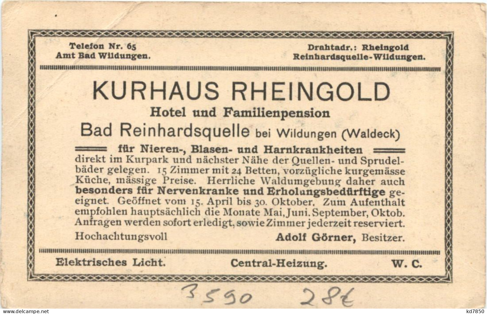 Bad Reinhardsquelle Bei Wildungen - Kurhaus Rheingold - Bad Wildungen
