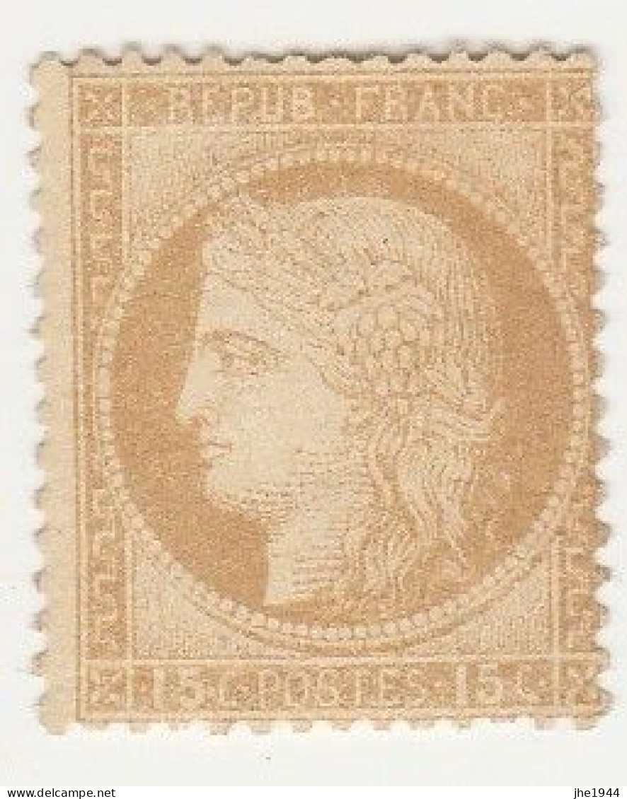 France N° 55 * Ceres Dentelé III éme Rep.  Emission De Bordeaux 15 C Bistre - 1871-1875 Ceres