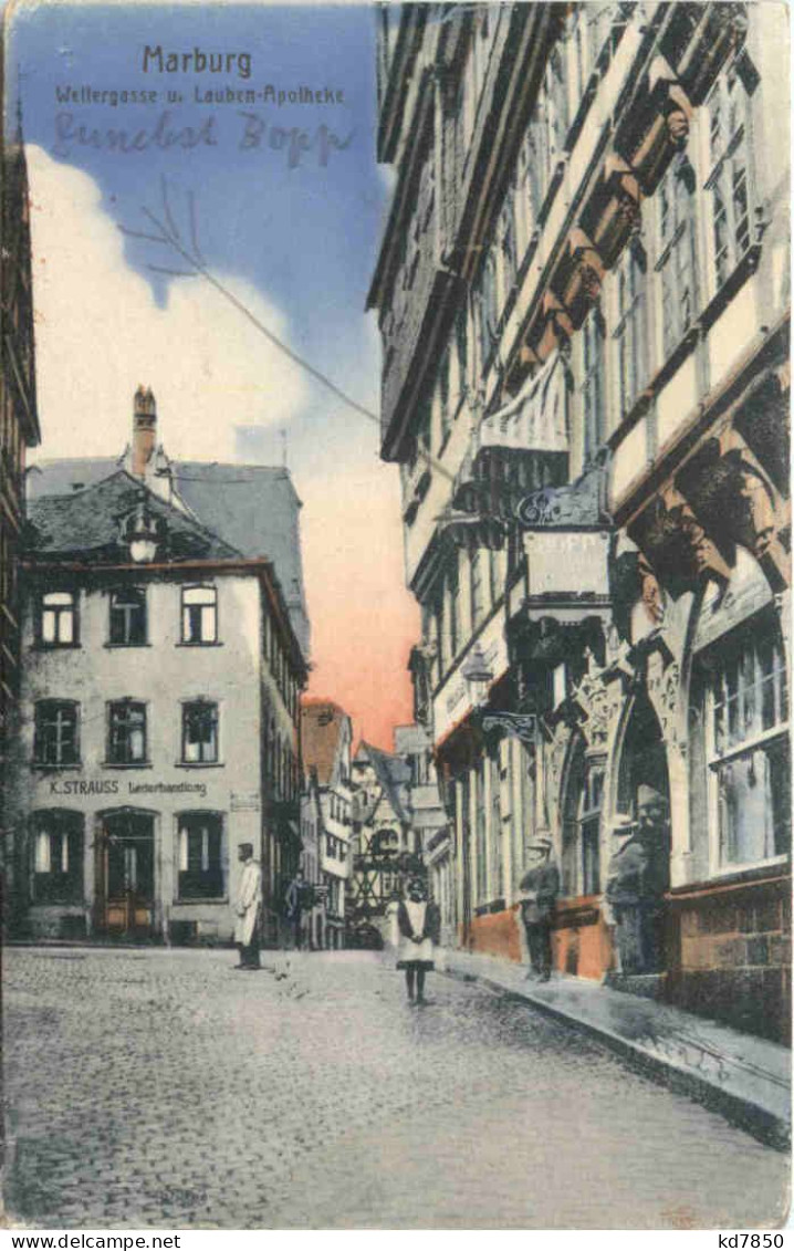 Marburg - Wellergasse Und Lauben-Apotheke - Marburg
