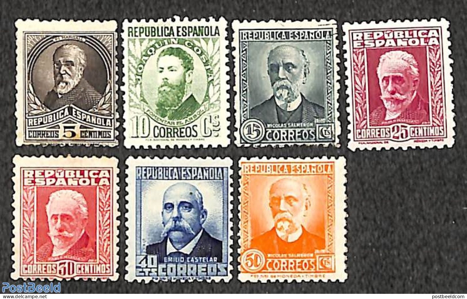 Spain 1931 Definitives 7v (with Control Number), Unused (hinged) - Unused Stamps