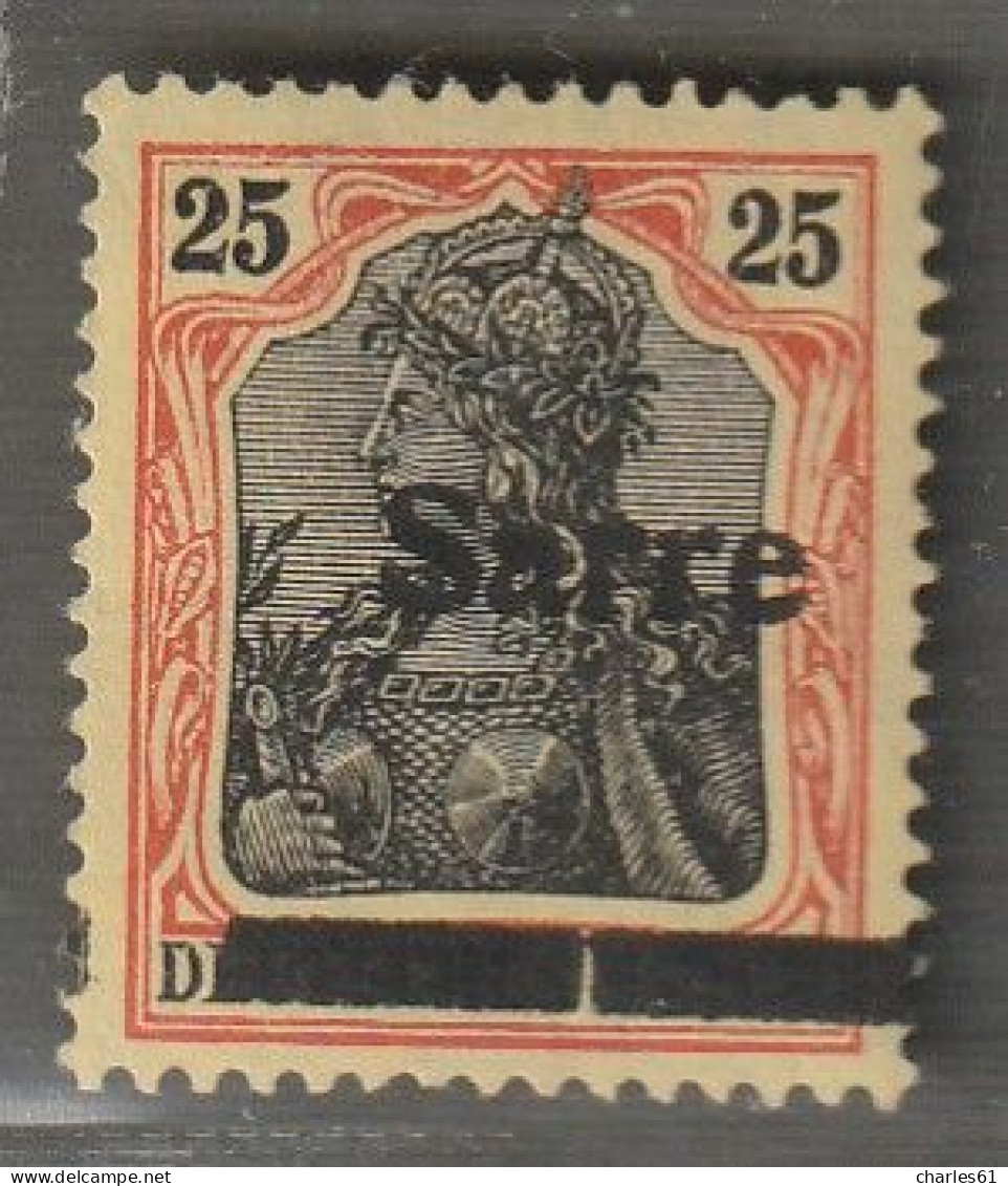 SARRE - N°9 * (1920) 25p Rouge Et Noir - Signé :Brun. - Unused Stamps