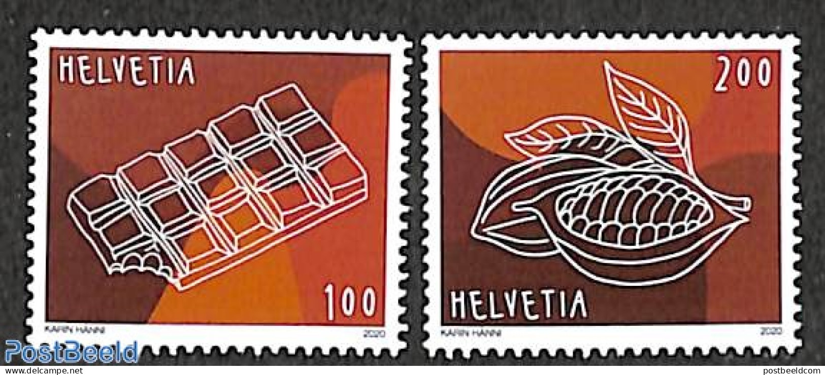 Switzerland 2020 Chocolate 2v, Mint NH, Health - Food & Drink - Neufs