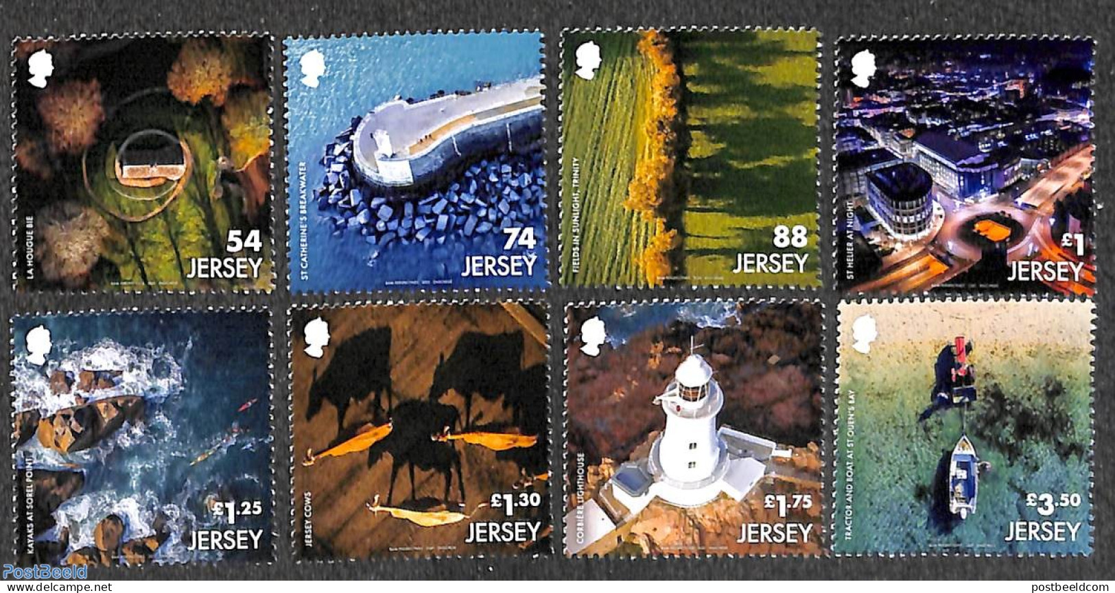 Jersey 2021 Jersey From The Air 8v, Mint NH, Transport - Various - Ships And Boats - Lighthouses & Safety At Sea - Barcos