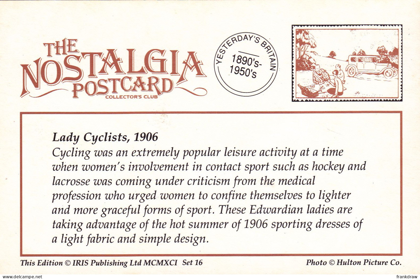 Nostalgia Postcard - Lady Cyclists, 1906 - VG - Unclassified