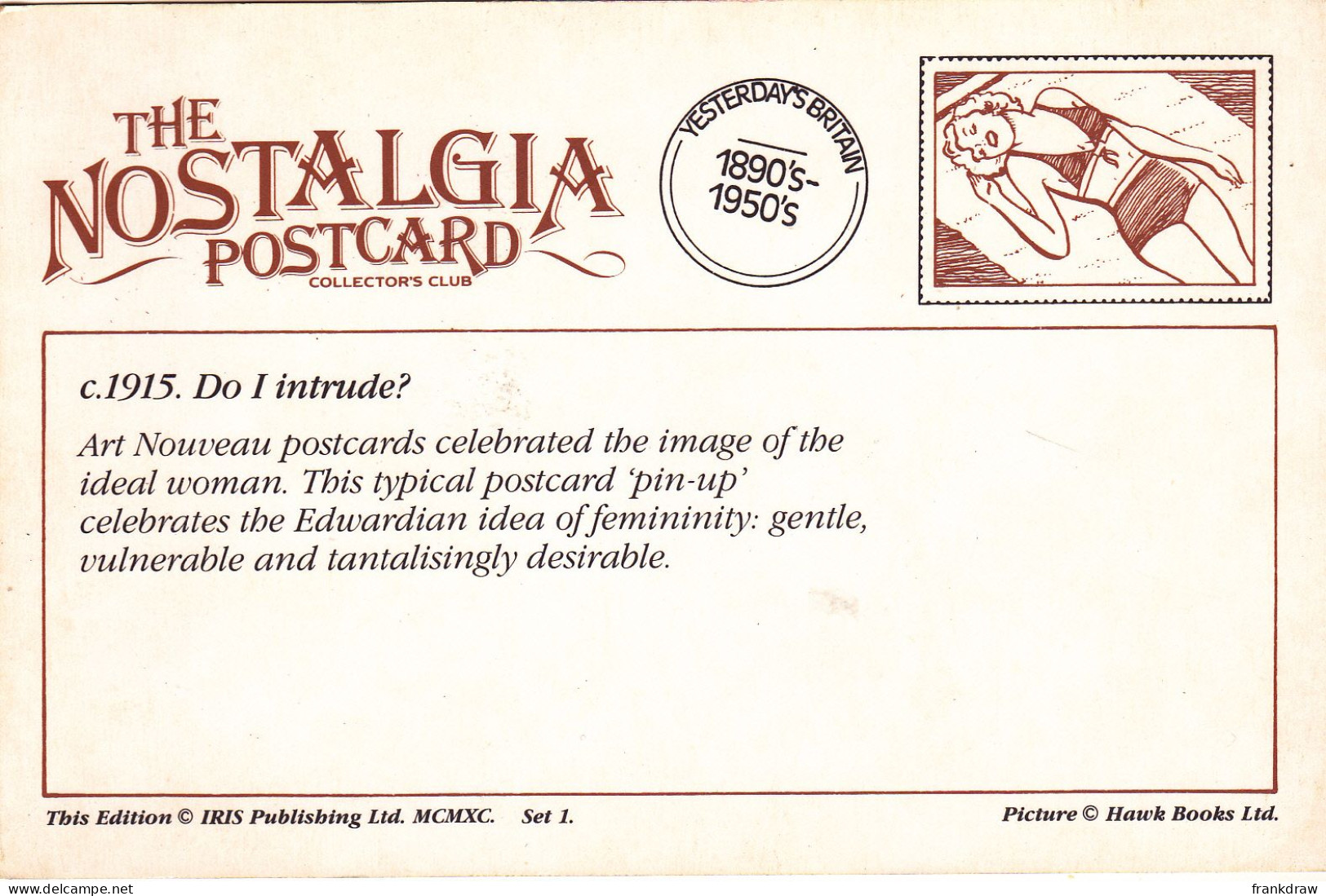 Nostalgia Postcard - Do I Intrude?, C1915  - VG - Unclassified